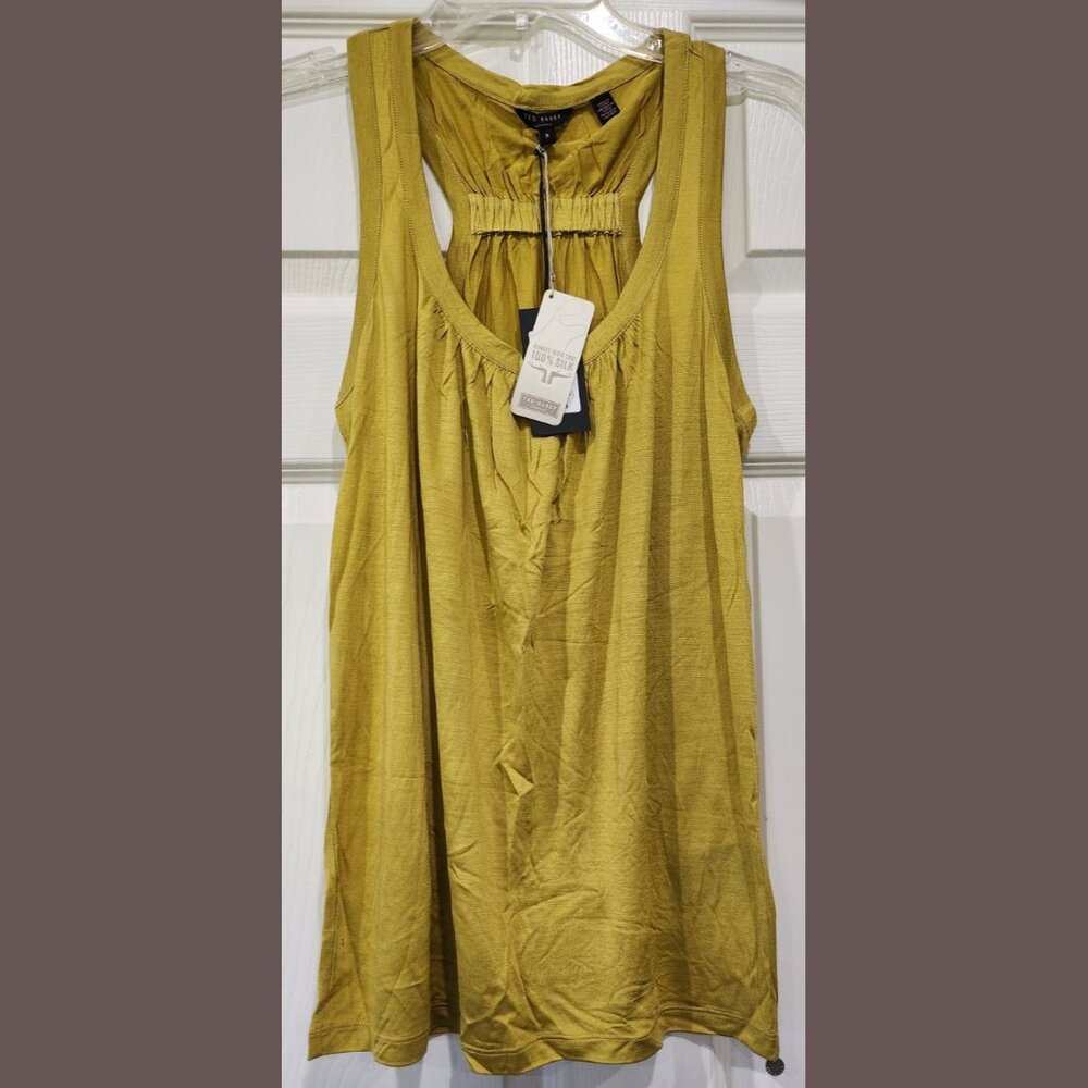 $75 NWT TED BAKER LONDON ELASTIC BACK DETAL RACER VEST SIZE: 3 TB / 8 US